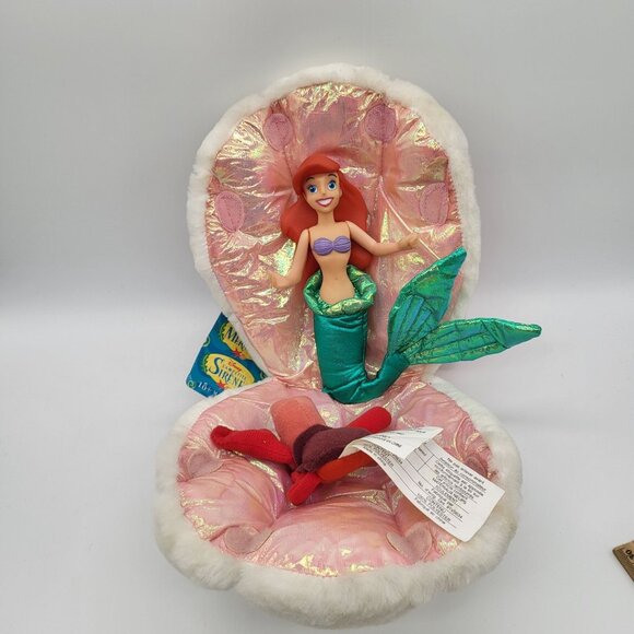 1997 VTG Rare Disney The Little Mermaid Stick Puppet Clamshell Sebastian Ariel - Picture 1 of 12